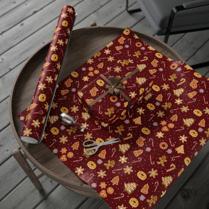 The Cookie Wonderland Burgundy Wrapping Paper