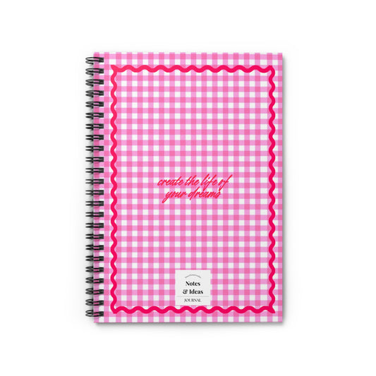 Dream Life Pink Gingham Notebook