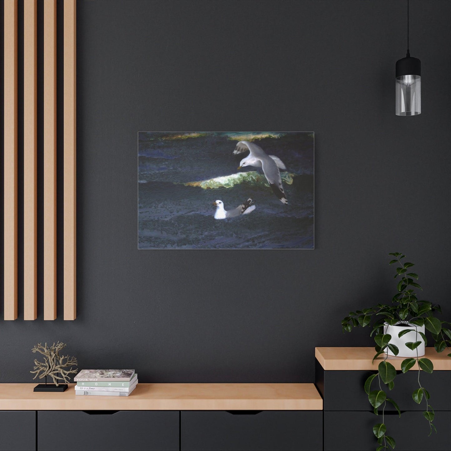 Gulls (1901) painting in high resolution by Bruno Liljefors - Matte Canvas, Stretched, 1.25"