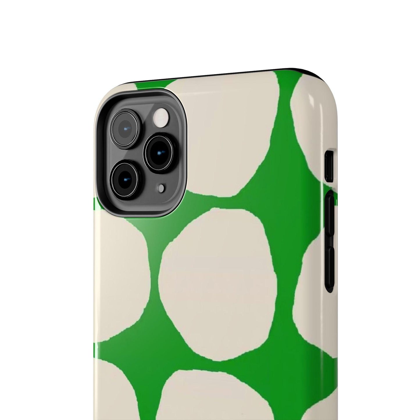 Green Scape with Beige Dots Tough iPhone Cases