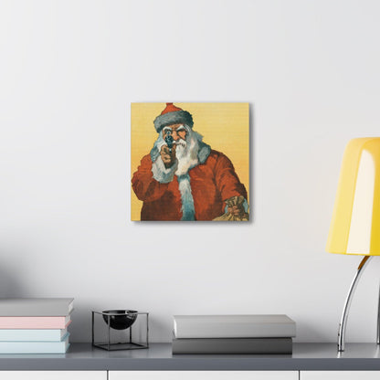 Hands up! Photomechanical Print Showing a Santa Claus Pointing a Handgun (1912) by Will Crawford - Canvas Gallery Wraps