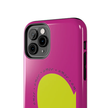 Amor Neon Heart Tough iPhone Cases