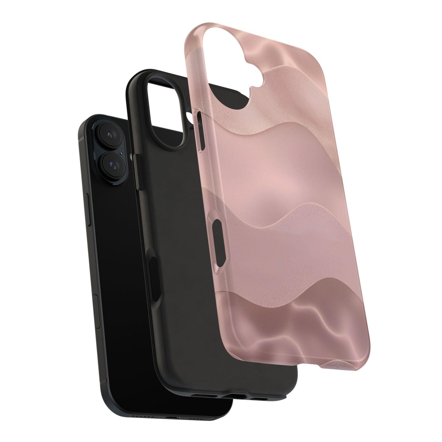 Blush Wave Satin Sandscape Tough iPhone Cases