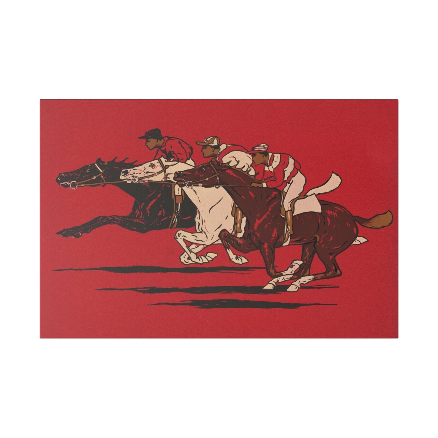 The Runners (1900), vintage horse racing illustration - Matte Canvas, Stretched, 0.75"