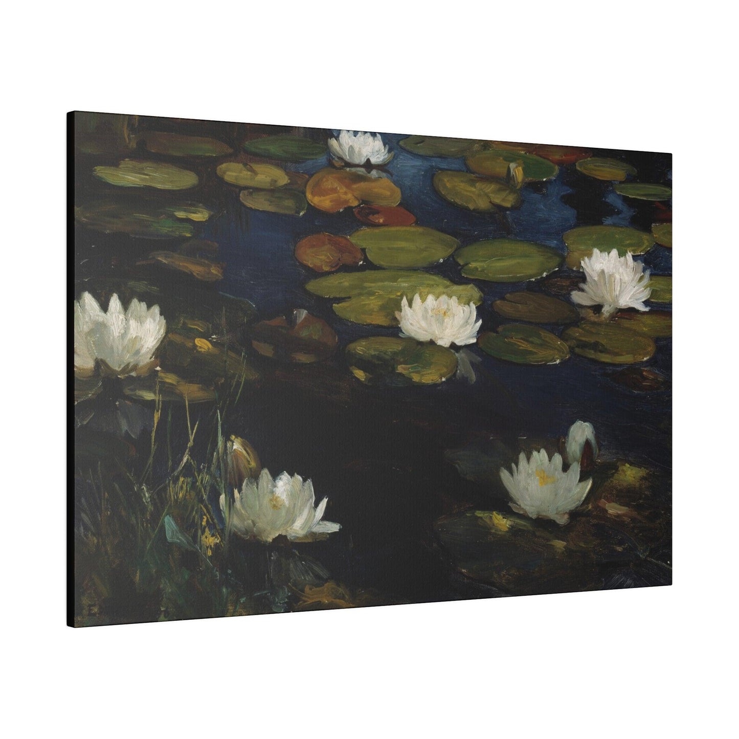 Water lilies, study for the youth and a mermaid, 1896, by Albert Edelfelt - Matte Canvas, Stretched, 0.75"