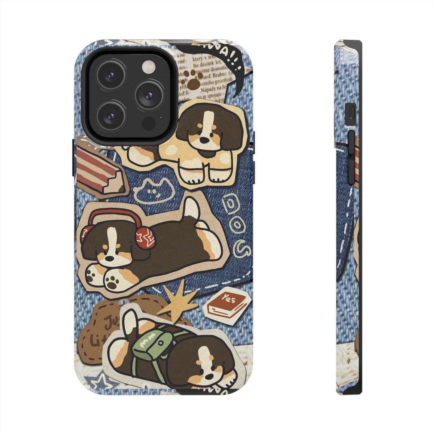 Puppy Pals Denim Vibes Tough iPhone Cases