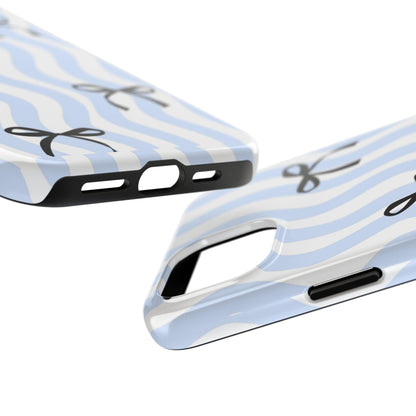 Bowtiful Blue Wavy Bliss Tough iPhone Cases