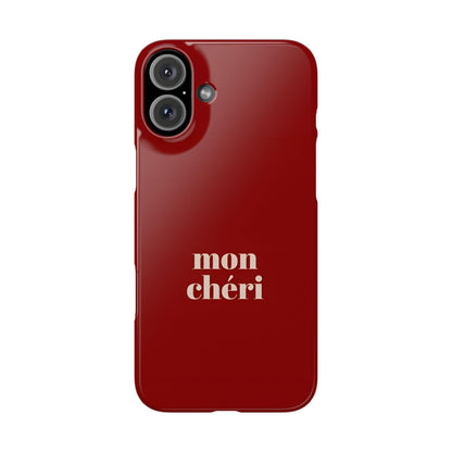 Mon Cheri iPhone Slim Phone Cases (Cherry Red)