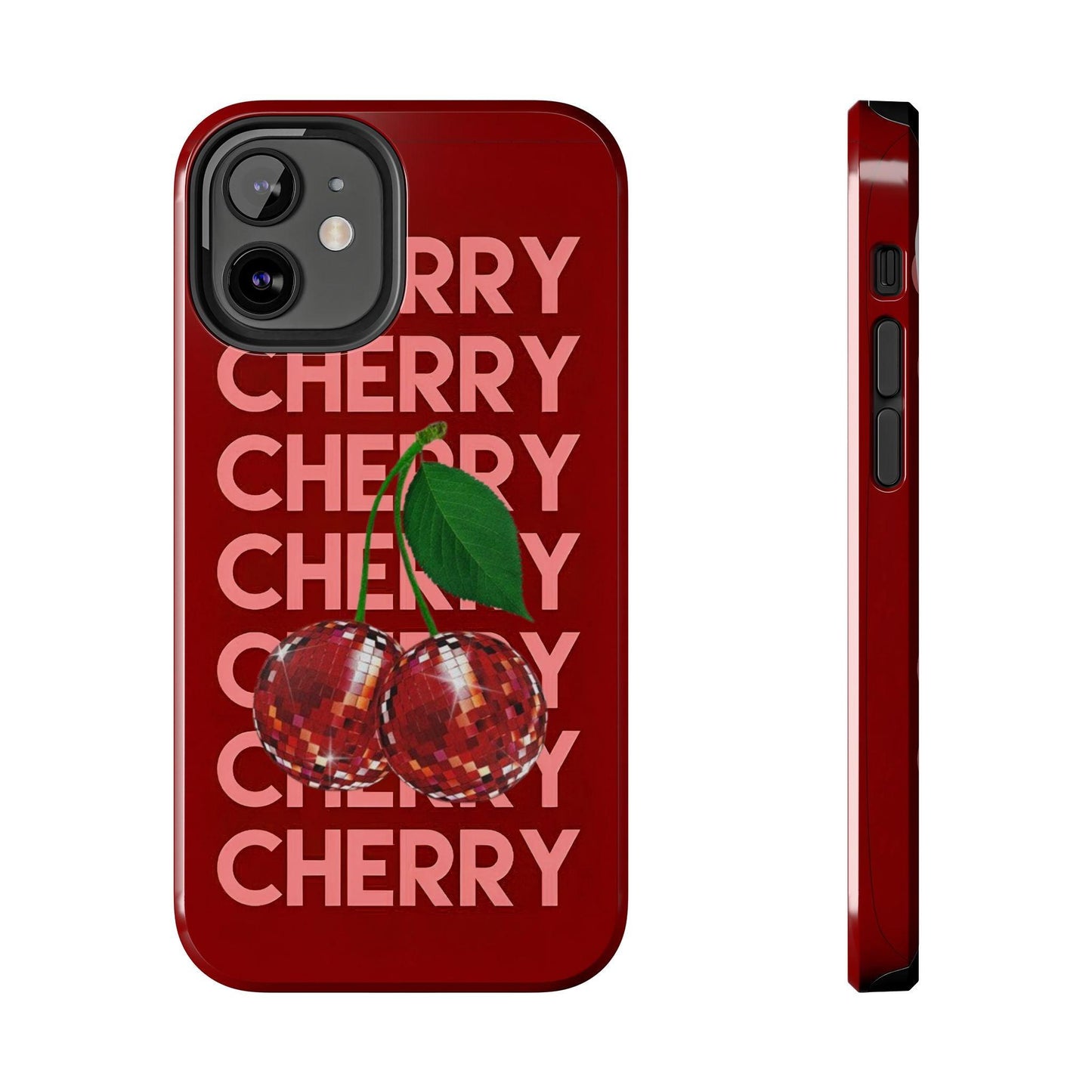 Cherries Disco Inspo iPhone Cases in Cherry Red