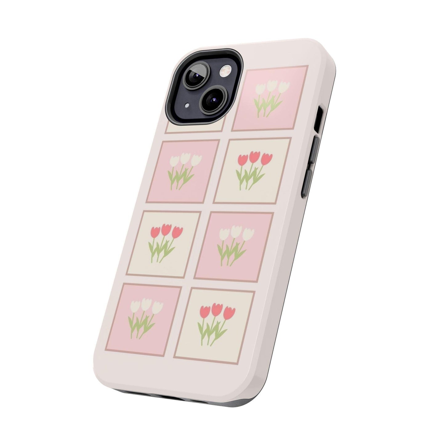 Floral Pastel Tulips Garden Tough iPhone Cases