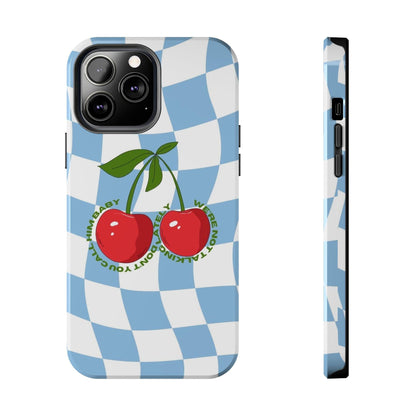 Cherry Gossip Check Tough iPhone Cases