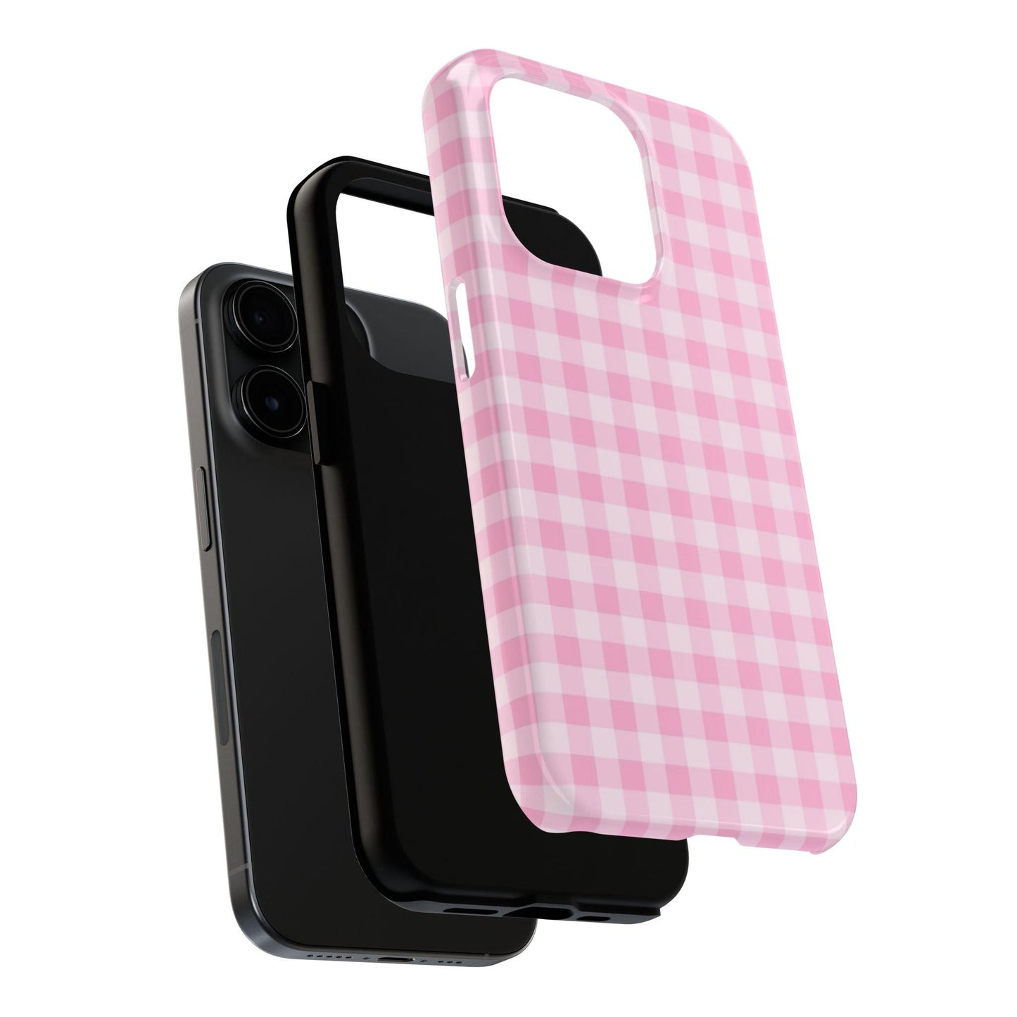 Pink Gingham Tough iPhone Cases