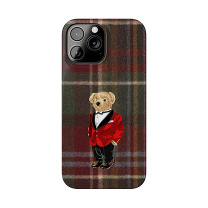 Dapper Bear Plaid Phone Case - Classic Tartan Polo Bear Design iPhone Cases