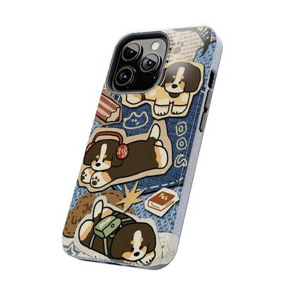 Puppy Pals Denim Vibes Tough iPhone Cases