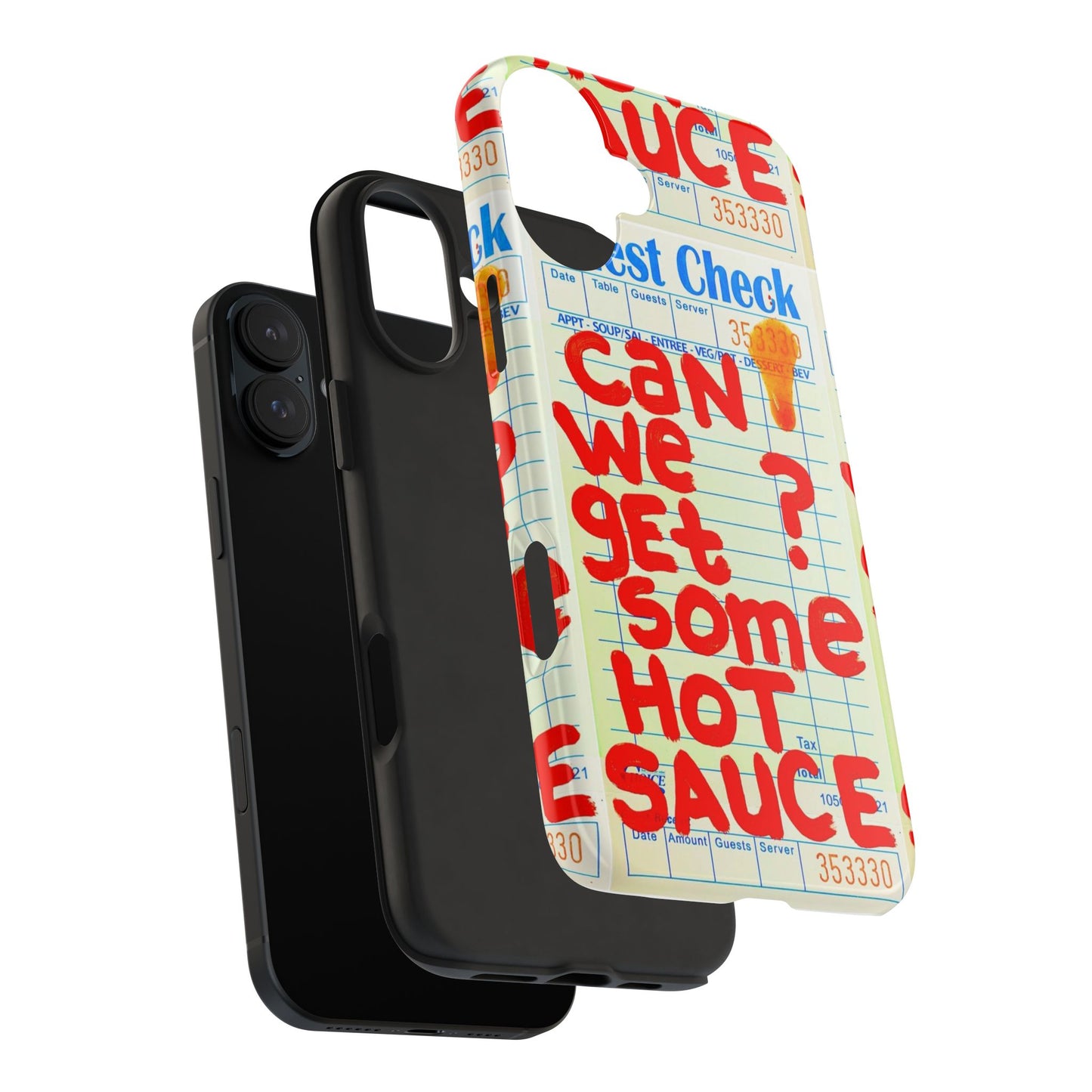 Funny Hot Sauce Guest Check Phone Case - Tough Protection for Foodies