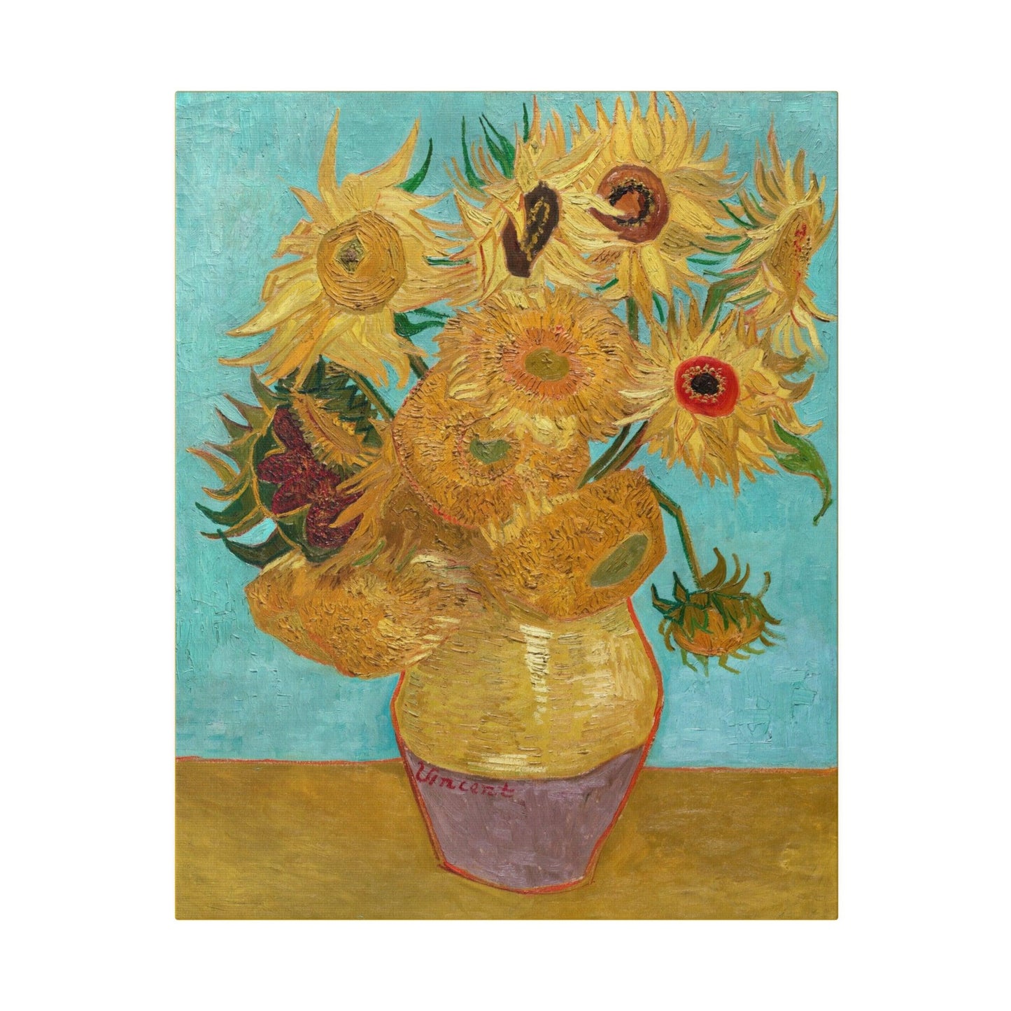 Vincent van Gogh's Vase with Twelve Sunflowers 18881889 famous painting  Matte Canvas Stretched 0.75