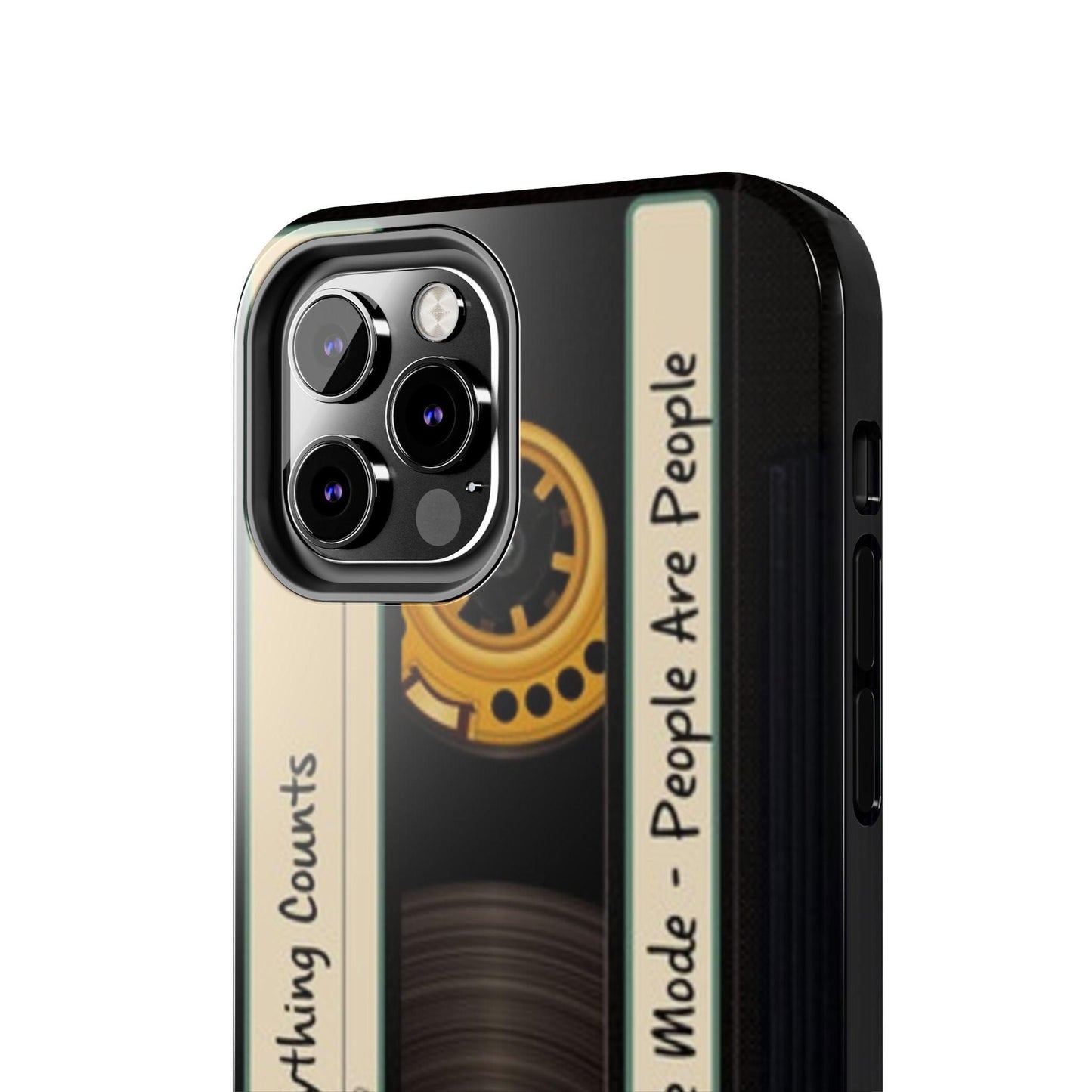 Nostalgic Old Cassette Tape with Yellow wheels iPhone Cases