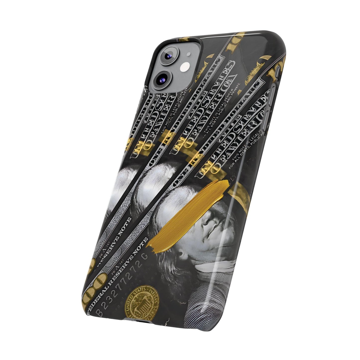 100 US Dollar Slim iPhone Case in Black & Gold - SMARTHOMEGOODIES