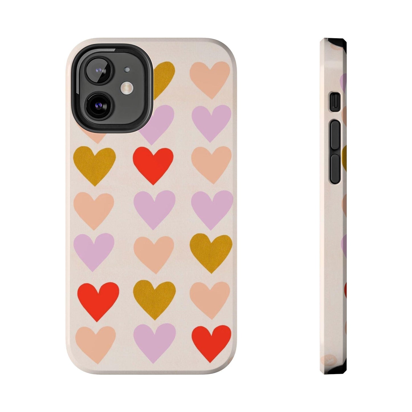 Cutesy Hearts Tough iPhone Cases