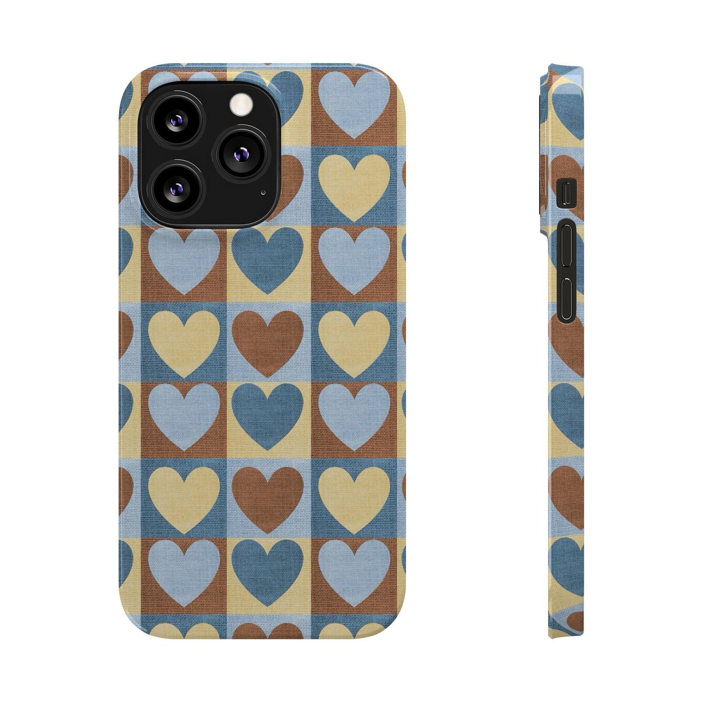 Retro Heart Mosaic Grid Case iPhone Cases