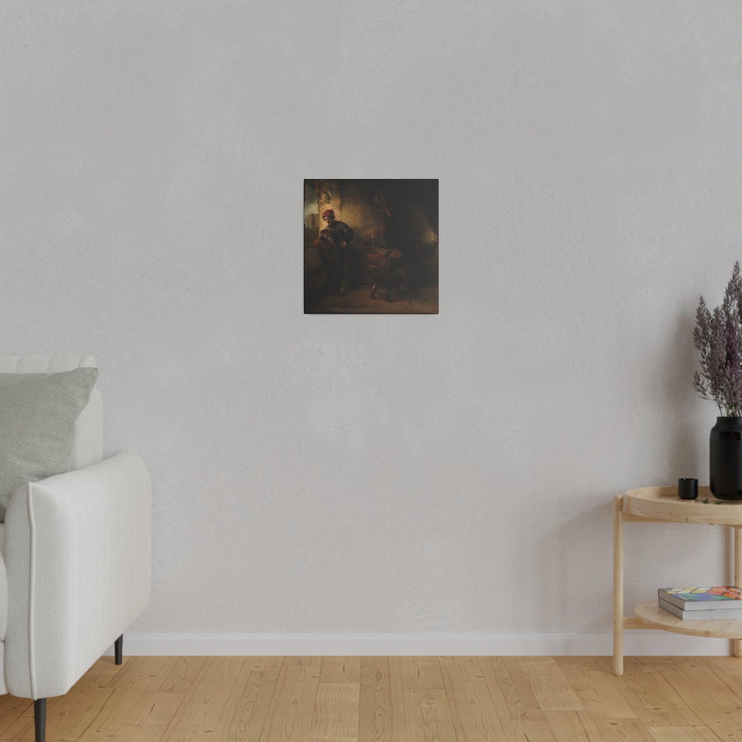 Standing Young Man at the Window in his Study Reading, known as The Student by Rembrandt van Rijn - Matte Canvas, Stretched, 0.75"