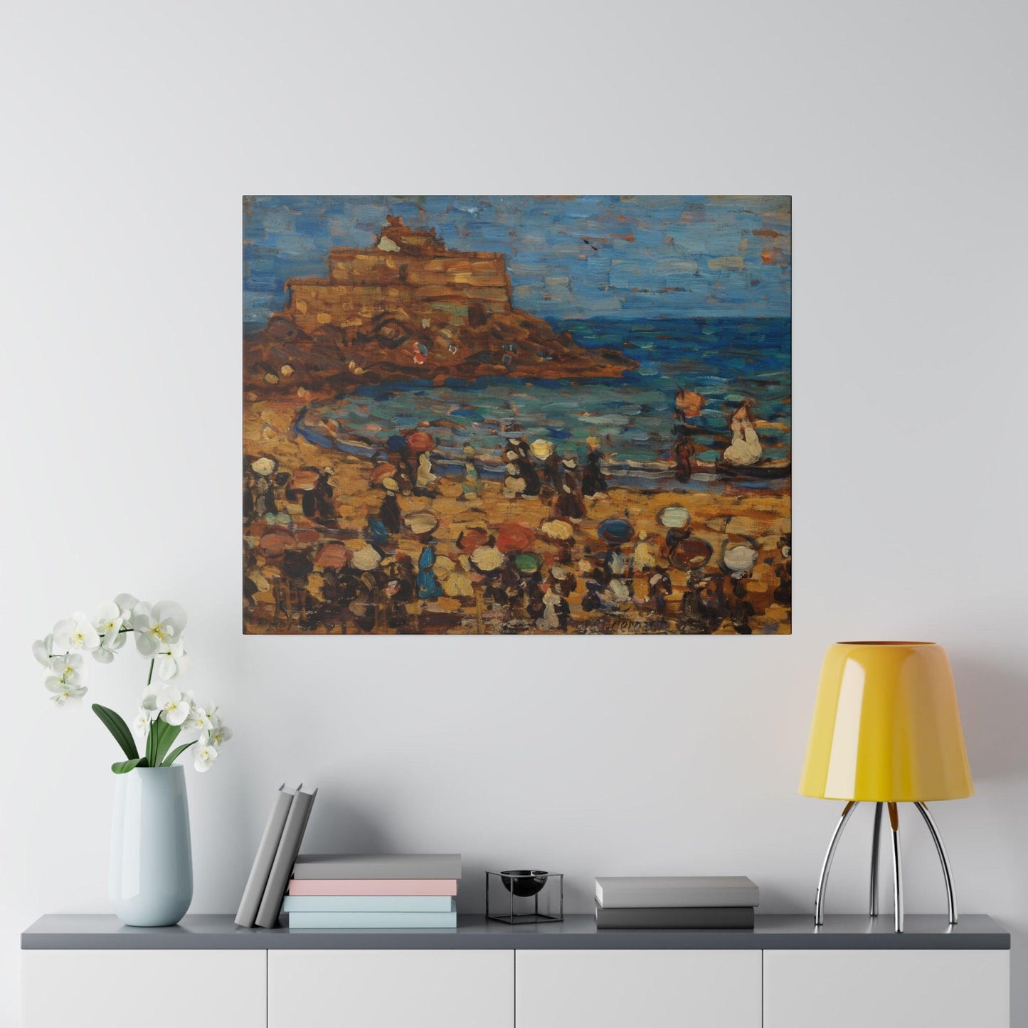 Seascape of St Mâlo by Maurice Brazil Prendergast on a Matte Canvas Stretched 0.75