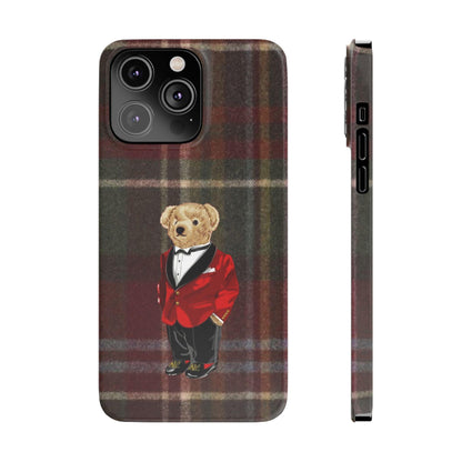 Dapper Bear Plaid Phone Case - Classic Tartan Polo Bear Design iPhone Cases