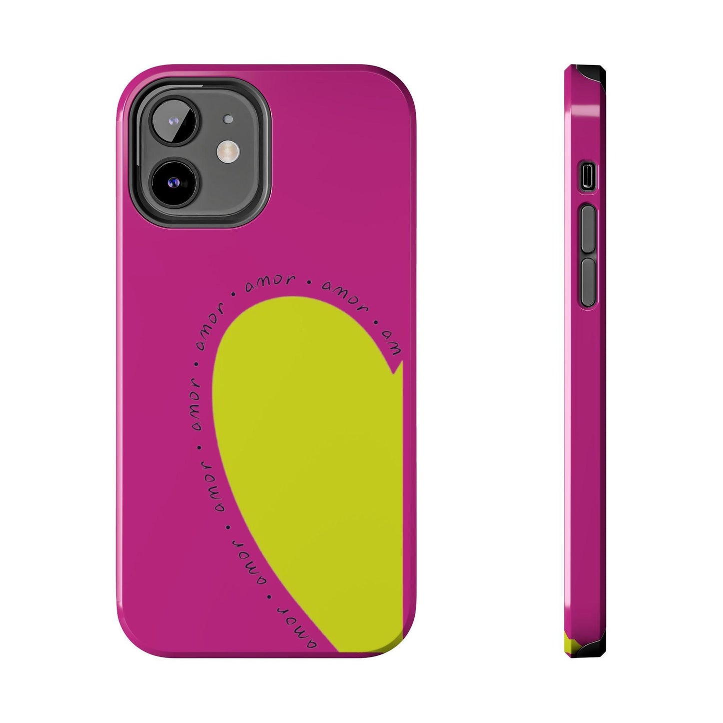 Amor Neon Heart Tough iPhone Cases