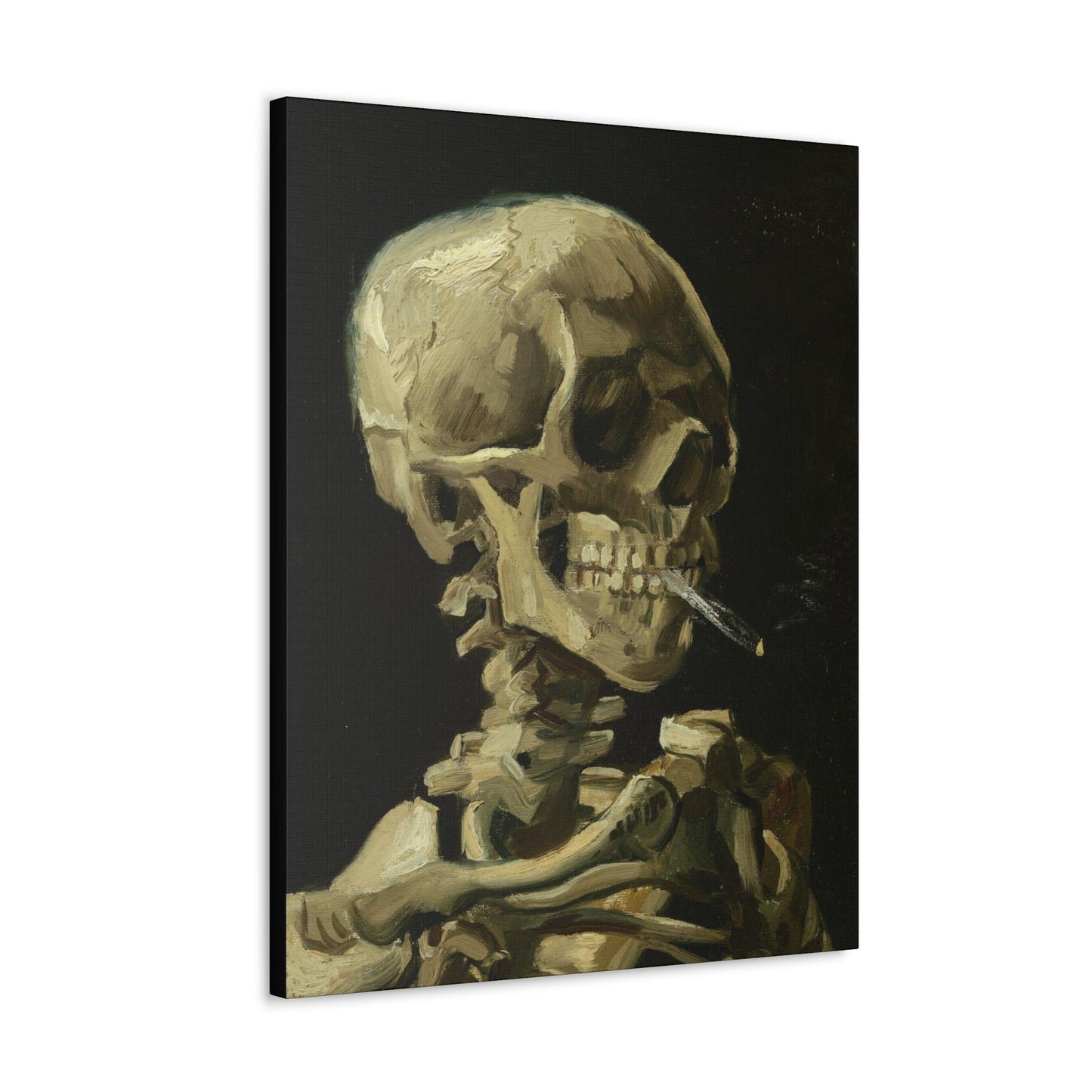 Vincent van Gogh - Head of a skeleton with a burning cigarette - Canvas Gallery Wraps