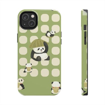 Bamboo Basket Pandas iPhone Cases