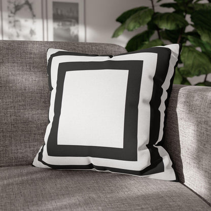 Imperial Edge Luxe Cushion - Monochrome Black and White Spun Polyester Square Pillowcase