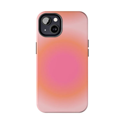 Coral Blushed Aura Tough iPhone Cases