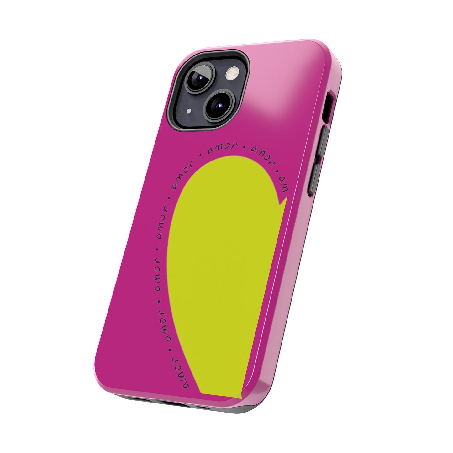 Amor Neon Heart Tough iPhone Cases