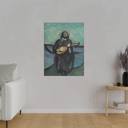 Mandolin player by Harald Giersing - Matte Canvas, Stretched, 0.75"