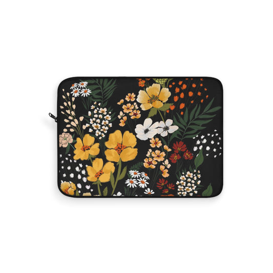 Vibrant Floral Noir Laptop Sleeve
