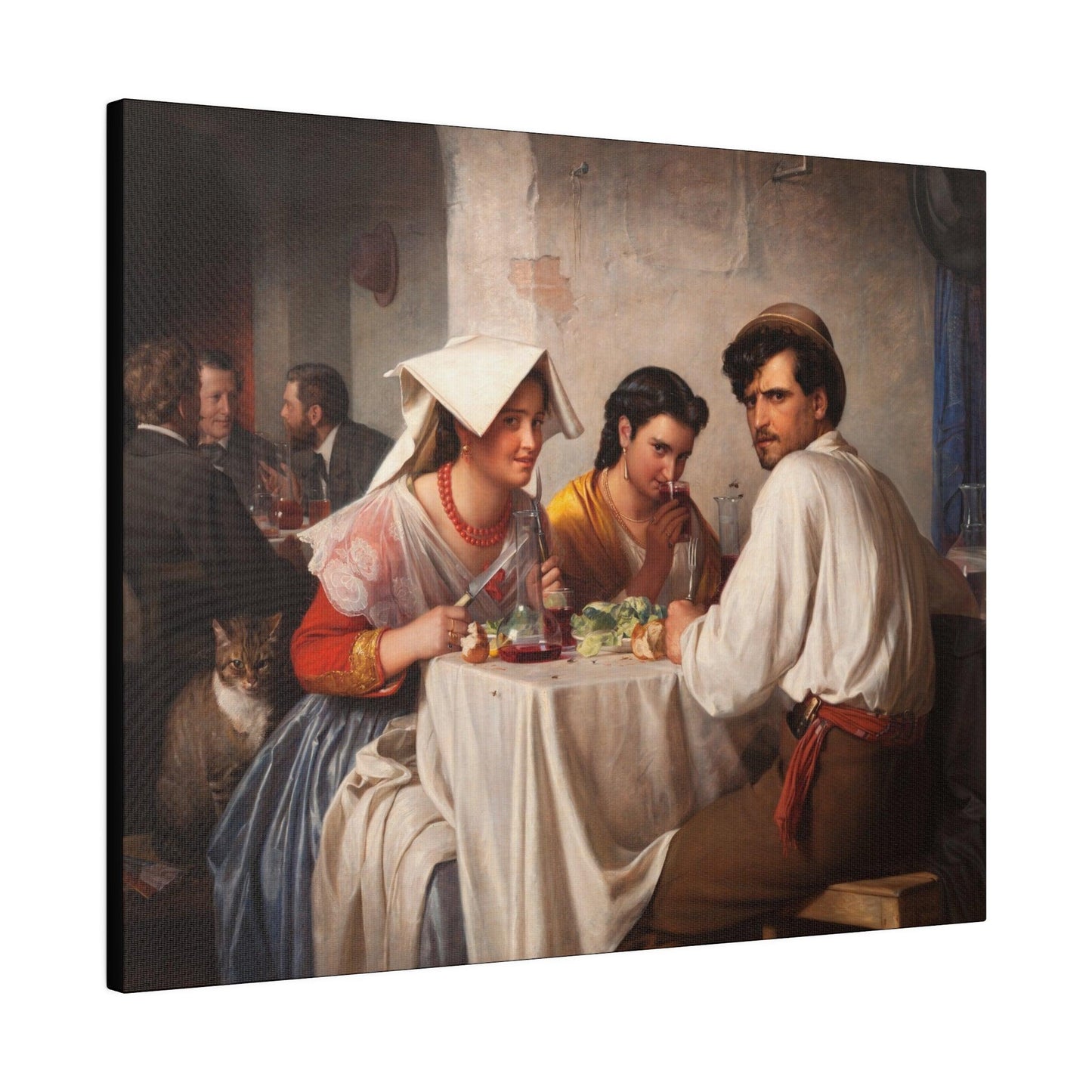 From a Roman osteria by Carl Bloch - Matte Canvas, Stretched, 0.75"