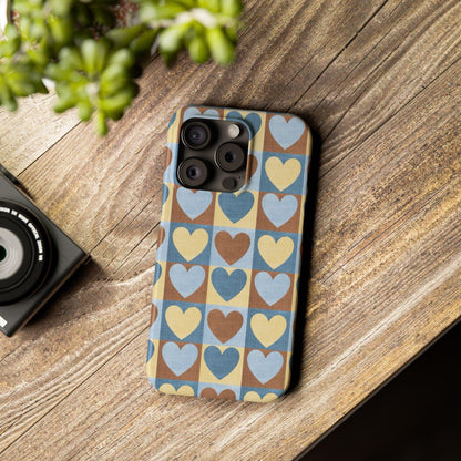 Retro Heart Mosaic Grid Case iPhone Cases