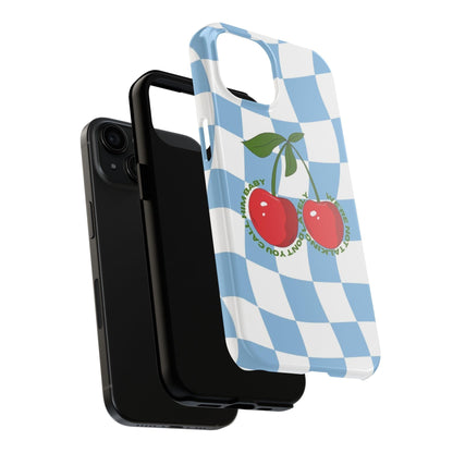 Cherry Gossip Check Tough iPhone Cases