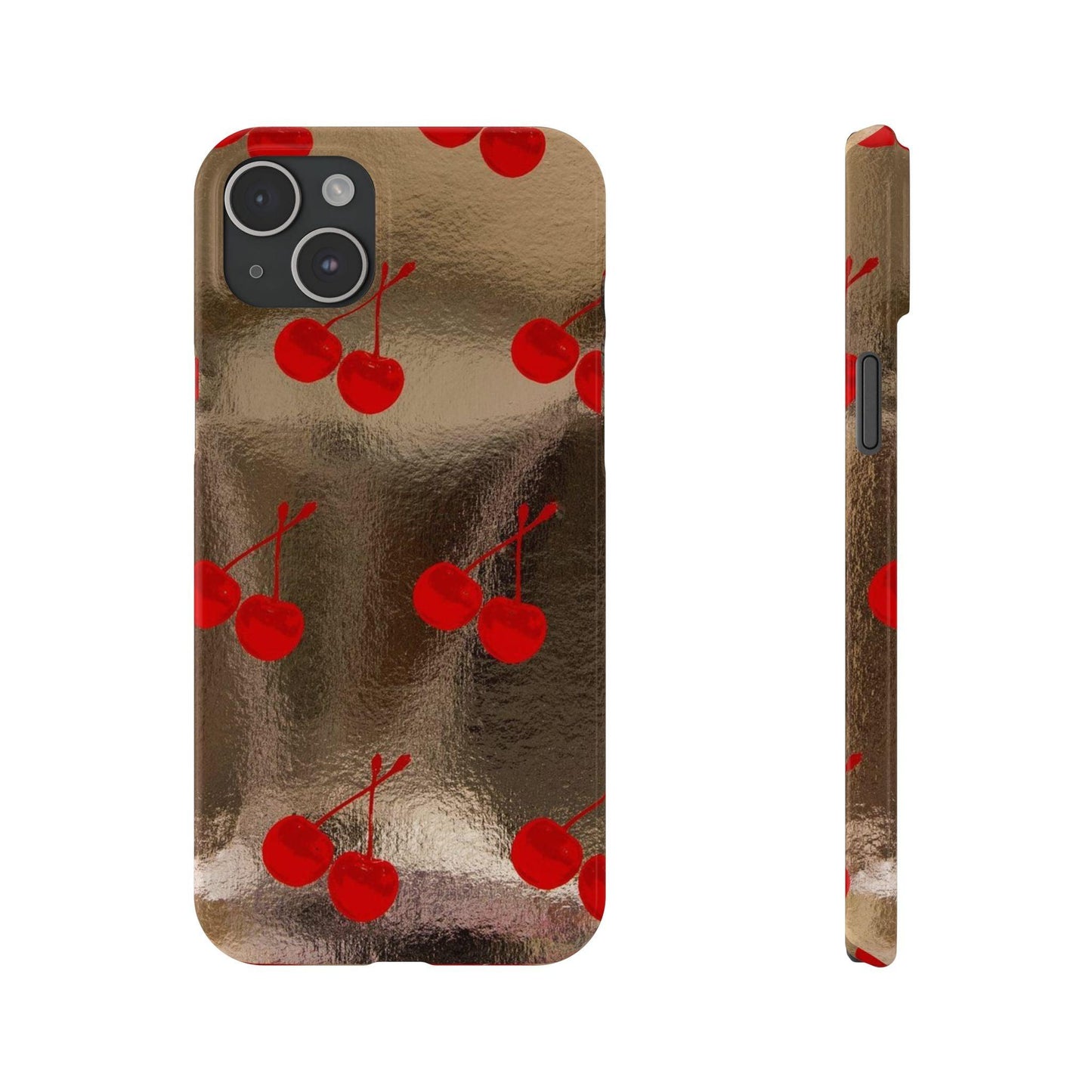 Golden Cherry Bliss Slim iPhone Cases