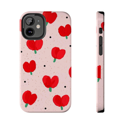 Floral Heart Aesthetic Tough iPhone Cases