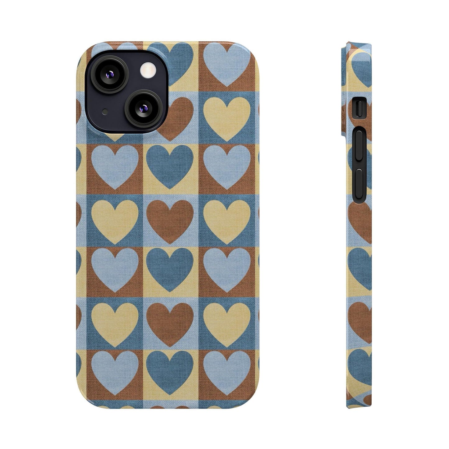 Retro Heart Mosaic Grid Case iPhone Cases