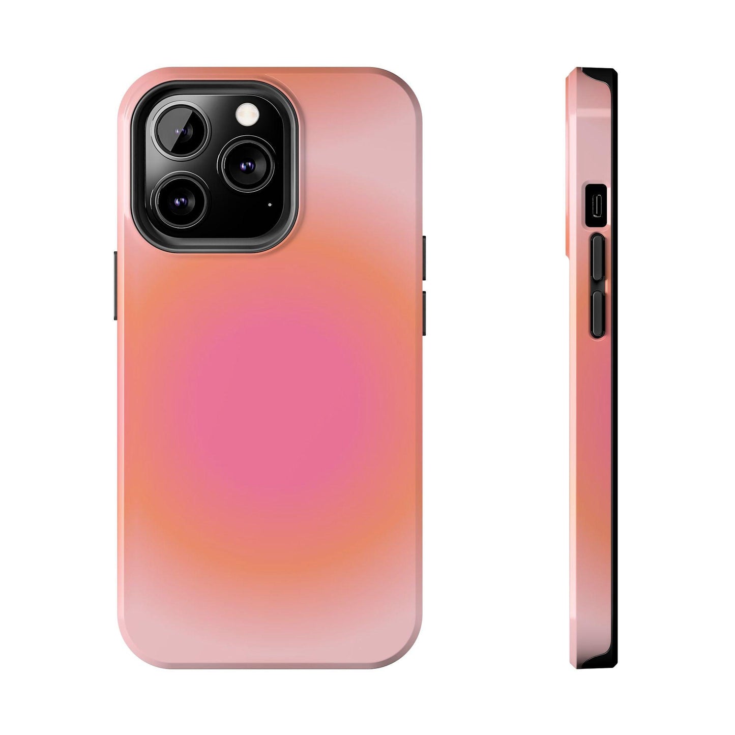 Coral Blushed Aura Tough iPhone Cases