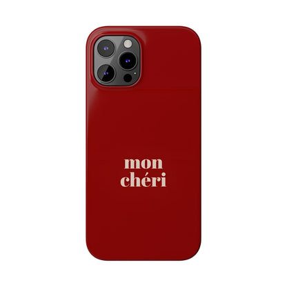 Mon Cheri iPhone Slim Phone Cases (Cherry Red)