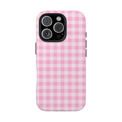 Pink Gingham Tough iPhone Cases