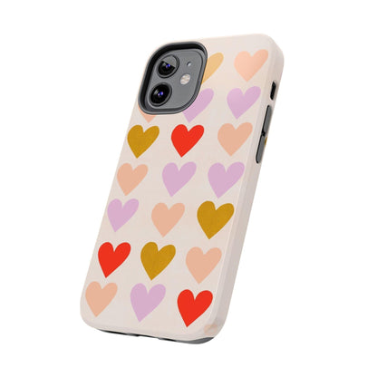 Cutesy Hearts Tough iPhone Cases