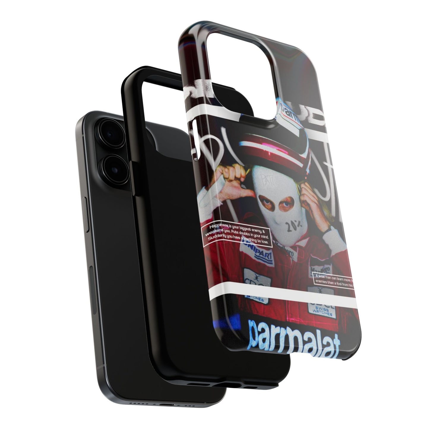 Racing-Inspired Tough Phone Case with Graffiti Design