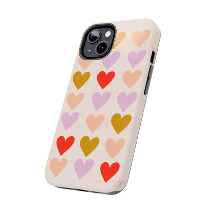 Cutesy Hearts Tough iPhone Cases