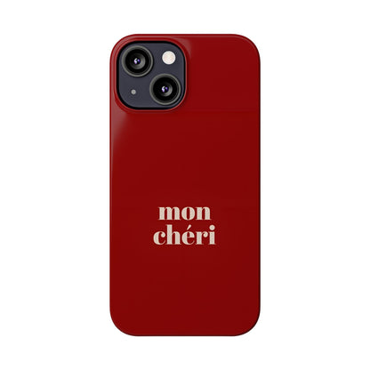 Mon Cheri iPhone Slim Phone Cases (Cherry Red)