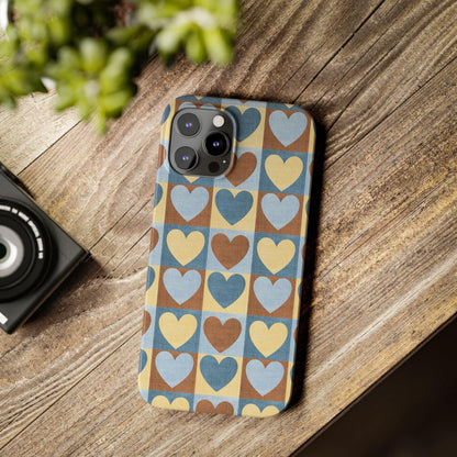 Retro Heart Mosaic Grid Case iPhone Cases