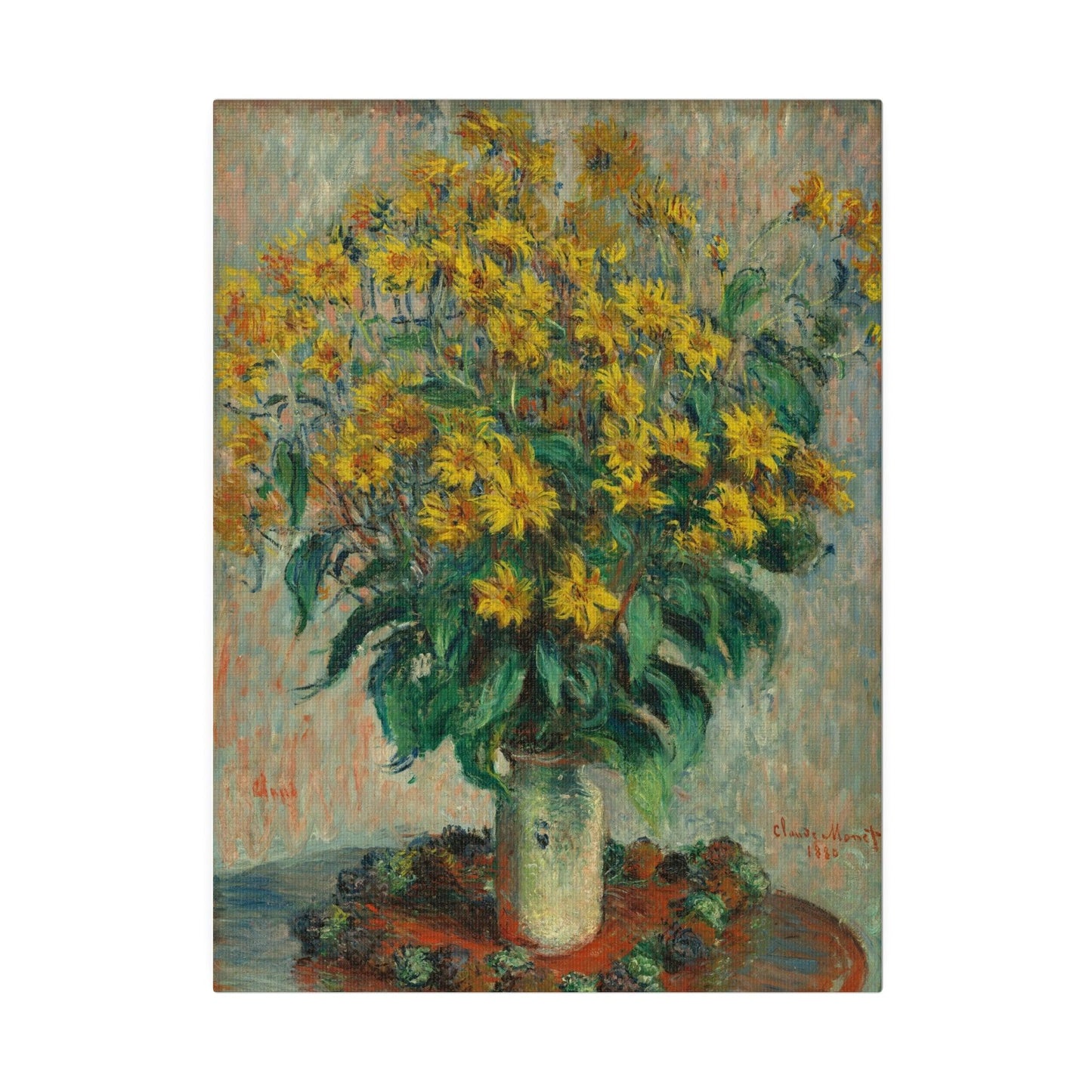 Claude Monet's Jerusalem Artichoke Flowers (1880) - Matte Canvas, Stretched, 0.75"